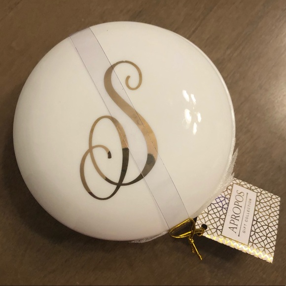 Apropos Other - Initial S Monogram Jewelry Gift Chevron Canister Jar